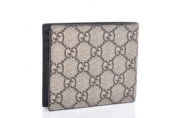 Gucci Bifold Wallet GG Supreme Tiger Beige