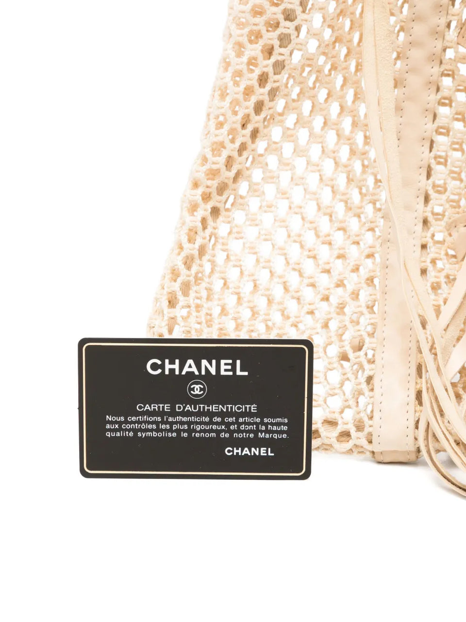 Resort 2011 Fringe Crochet Woven Mesh Large Leather Tote