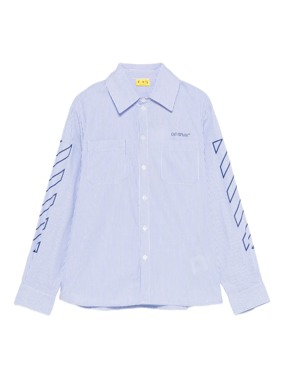 striped logo-embroidered shirt