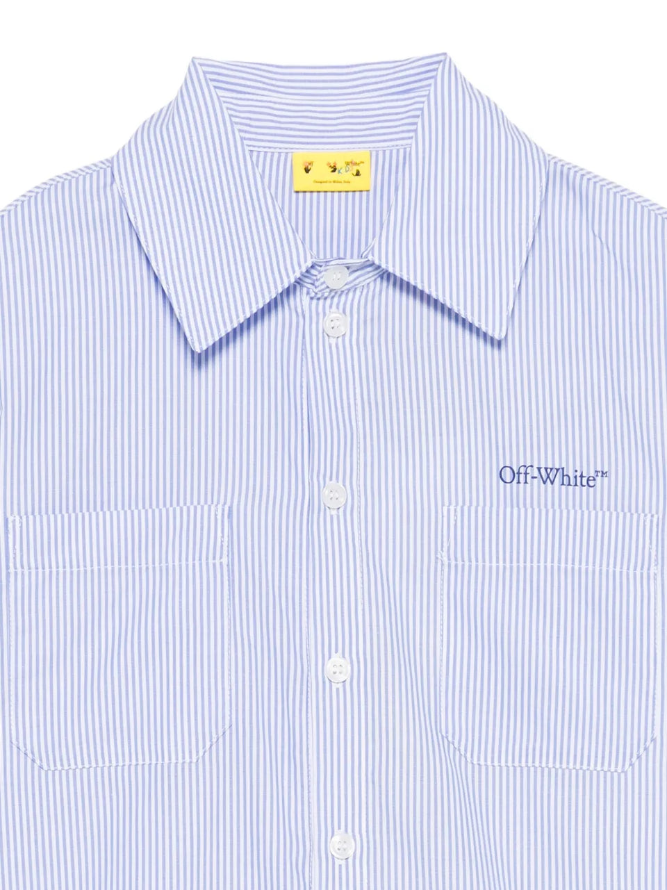 striped logo-embroidered shirt