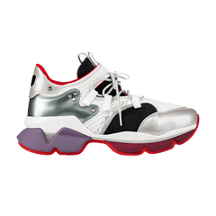Christian Louboutin Red Runner Metallic White
