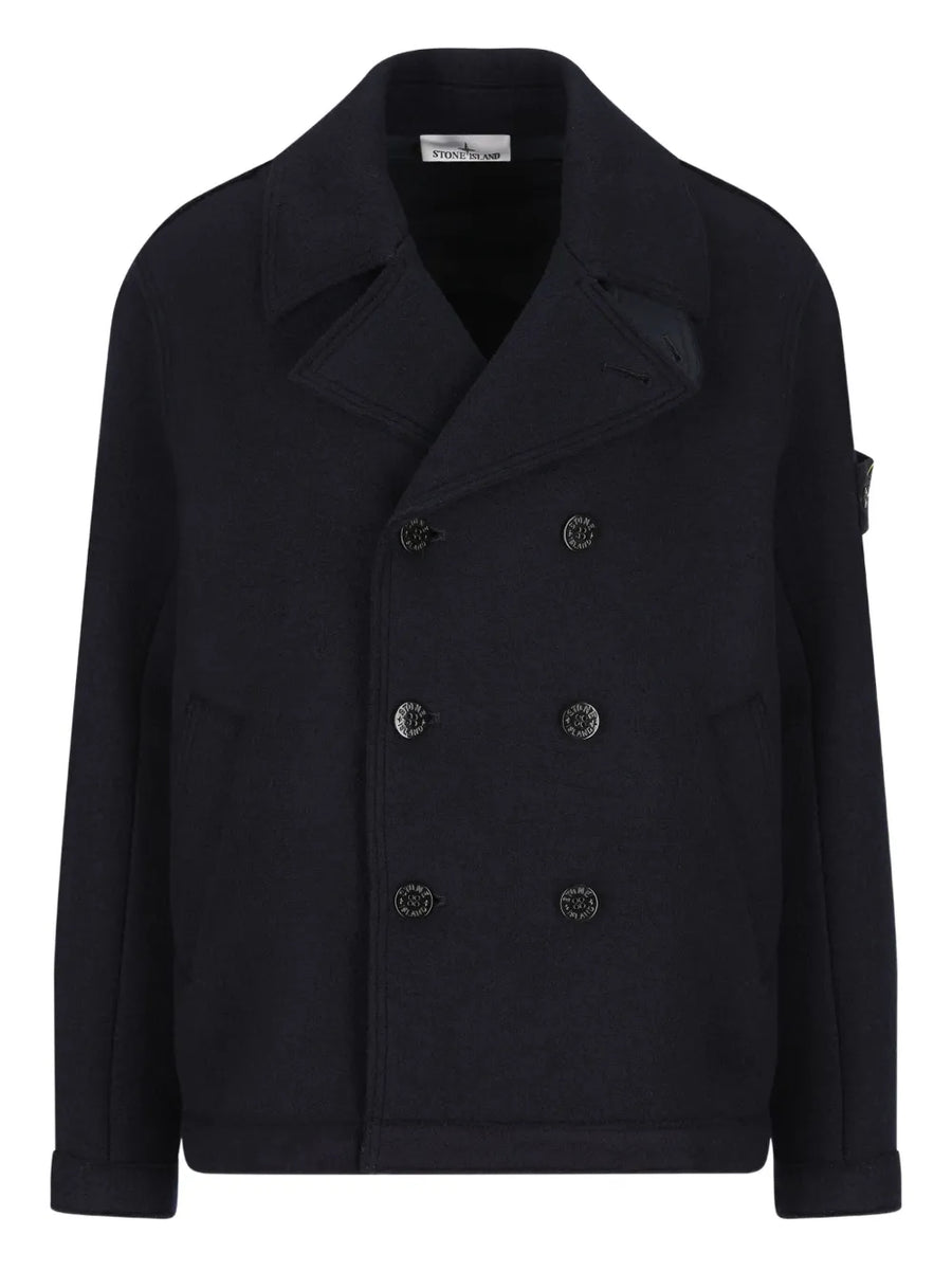 double-breasted wool peacoat