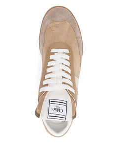 leather lace-up low-top sneakers