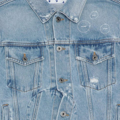 Off-White Arrow Twist Denim Jacket Cobalt Blue/White