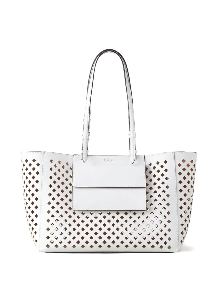 perforated leather tote bag