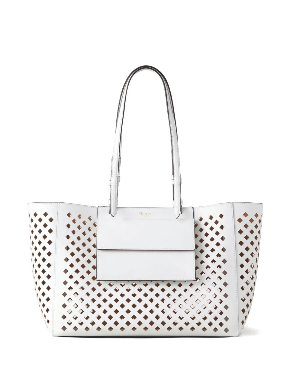 perforated leather tote bag