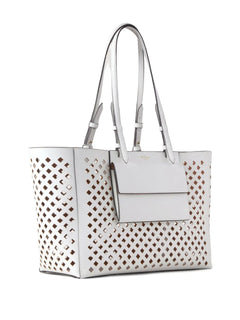 perforated leather tote bag
