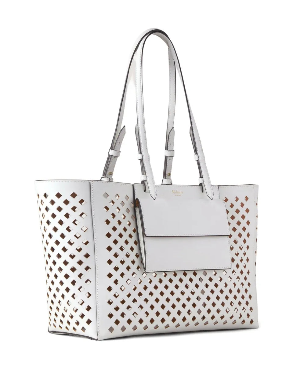 perforated leather tote bag