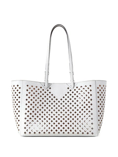 perforated leather tote bag