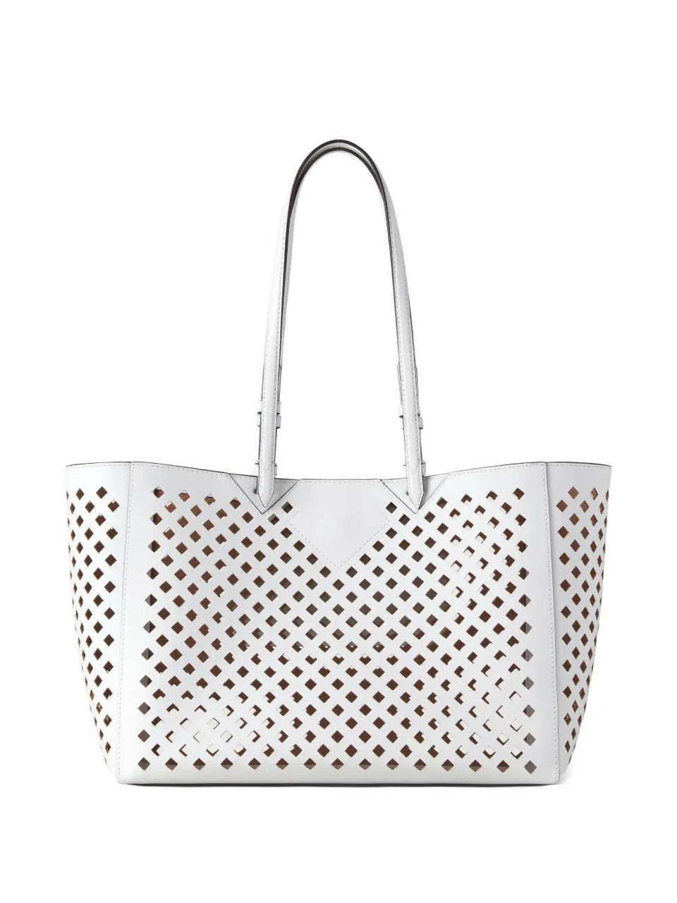 perforated leather tote bag