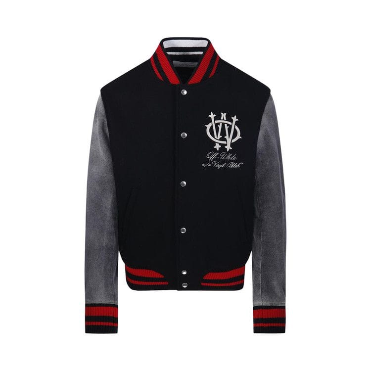 Off-White Gothinc Wool Regular Varsity Bomber Black/Red/Grey