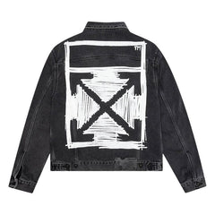 Off-White Negative Mark Slim Denim Jacket Medium Grey