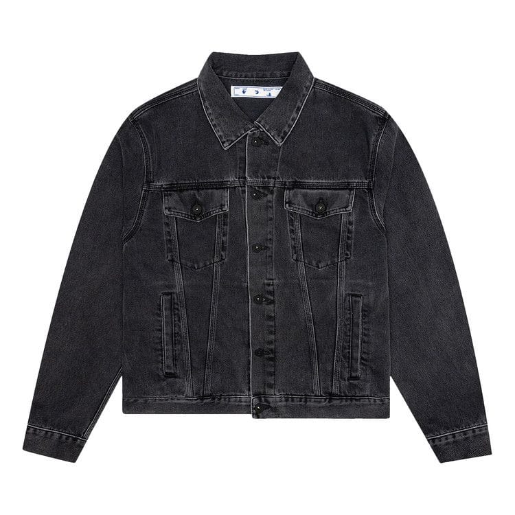 Off-White Negative Mark Slim Denim Jacket Medium Grey