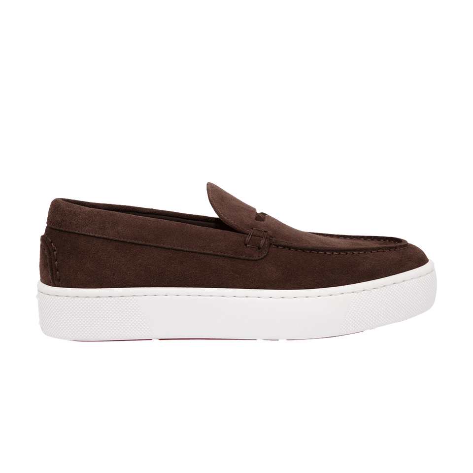 Christian Louboutin Paqueboat Flat Crosta Retournee Dark Brown