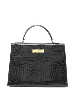 1981 Kelly 32 crocodile-embossed two-way handbag
