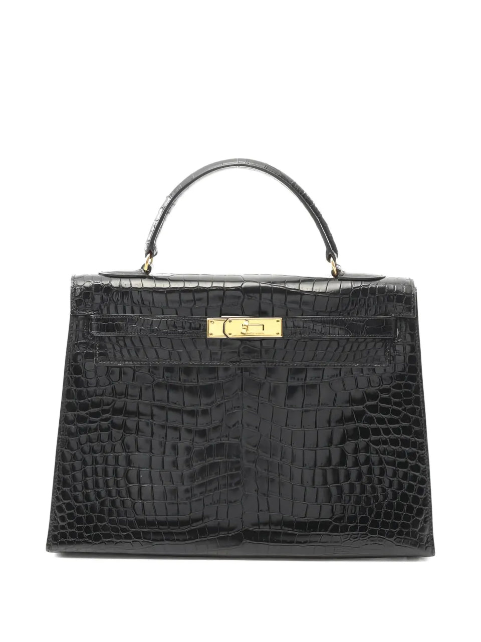 1981 Kelly 32 crocodile-embossed two-way handbag