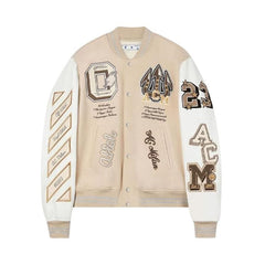 Off-White x AC Milan Varsity Jacket Cream/White