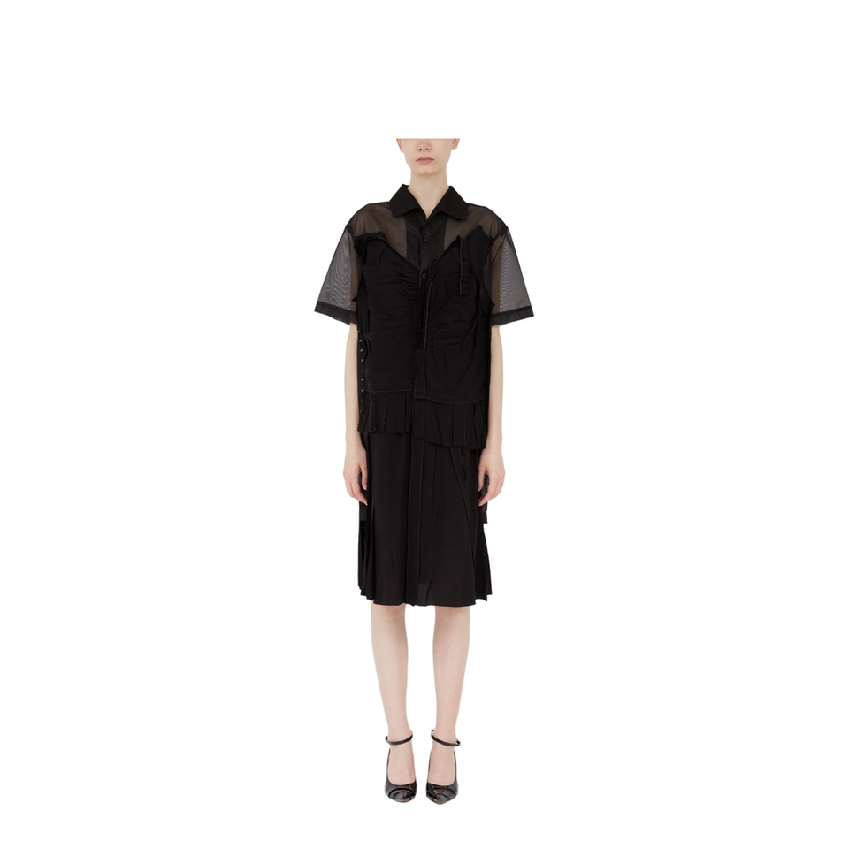 Black Mesh Design Dress