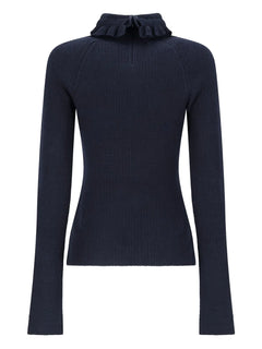 ruffled long-sleeve top