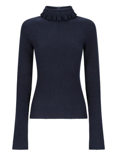 ruffled long-sleeve top