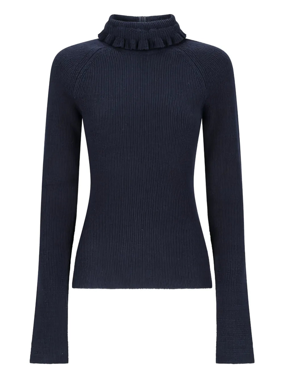 ruffled long-sleeve top