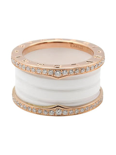 18K pink gold B-zero1 diamond ring