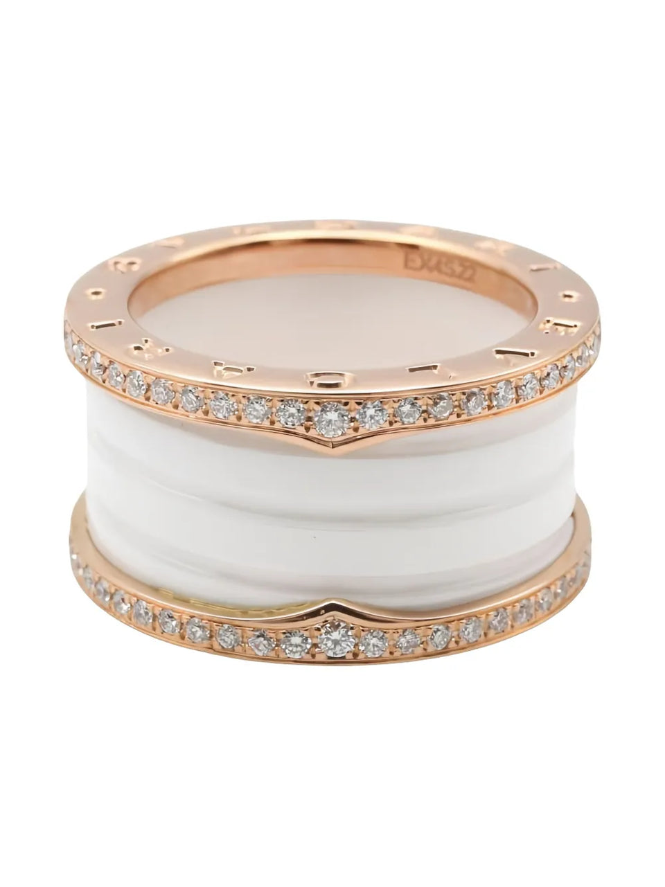 18K pink gold B-zero1 diamond ring