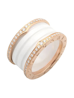 18K pink gold B-zero1 diamond ring