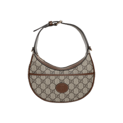 Gucci Half Moon Shaped Mini Bag With Interlocking G Beige/Ebony Supreme