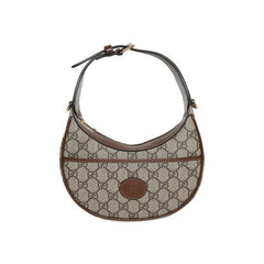 Gucci Half Moon Shaped Mini Bag With Interlocking G Beige/Ebony Supreme