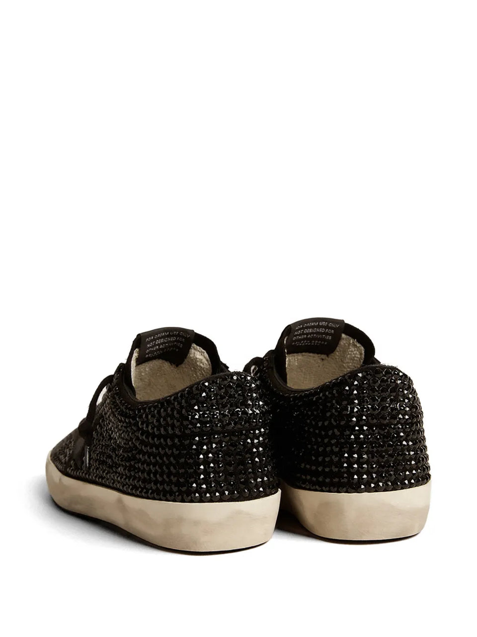 Super-Star in black suede with Swarovski crystals and black suede star sneakers