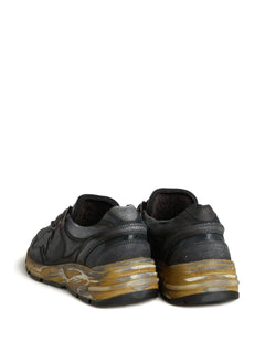lace-up fastening leather sneakers