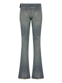 logo-buckle jeans