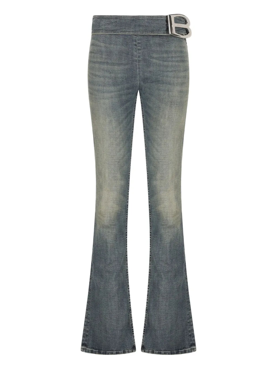 logo-buckle jeans