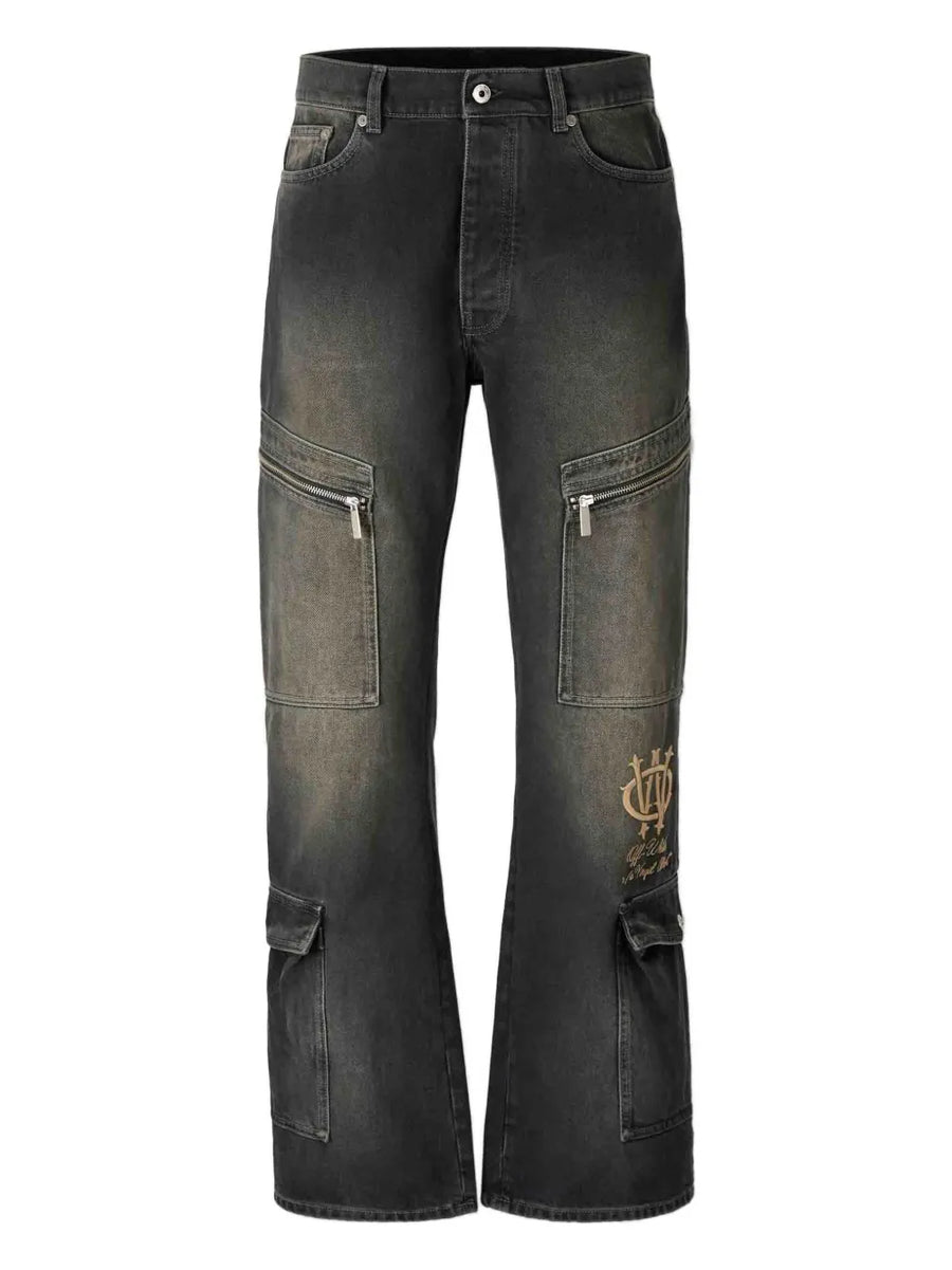 flared pocket jeans