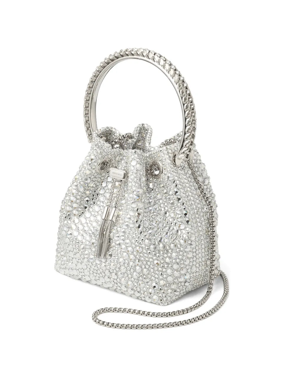 Bon Bon crystal-embellished circle-handle bucket bag