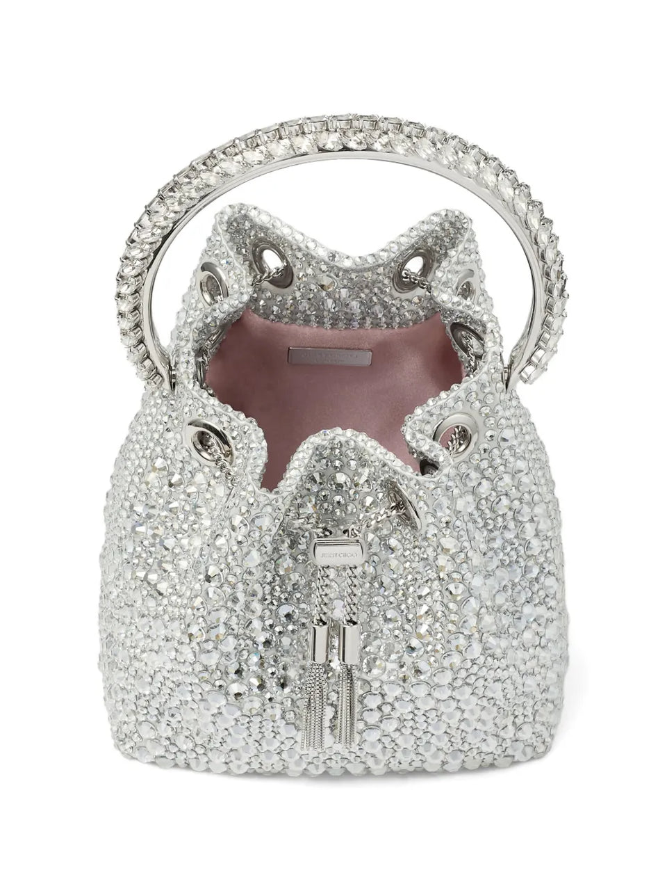 Bon Bon crystal-embellished circle-handle bucket bag