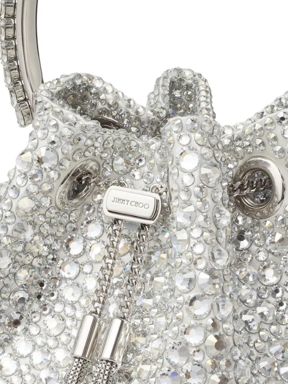 Bon Bon crystal-embellished circle-handle bucket bag