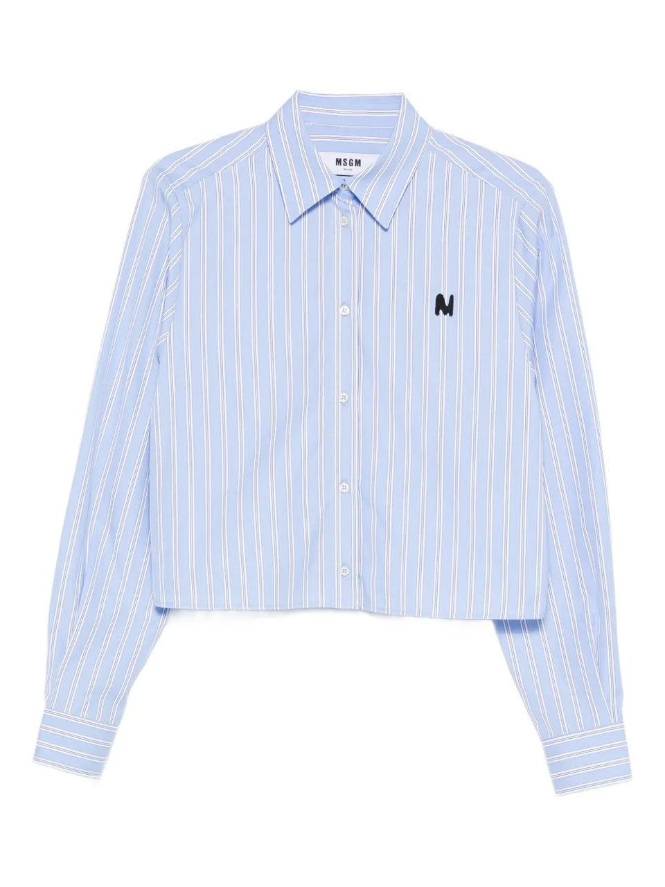 striped logo-embroidered shirt