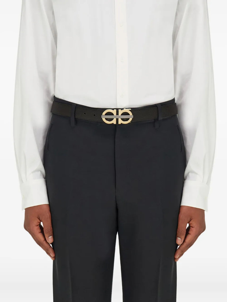 reversible Gancini buckle belt