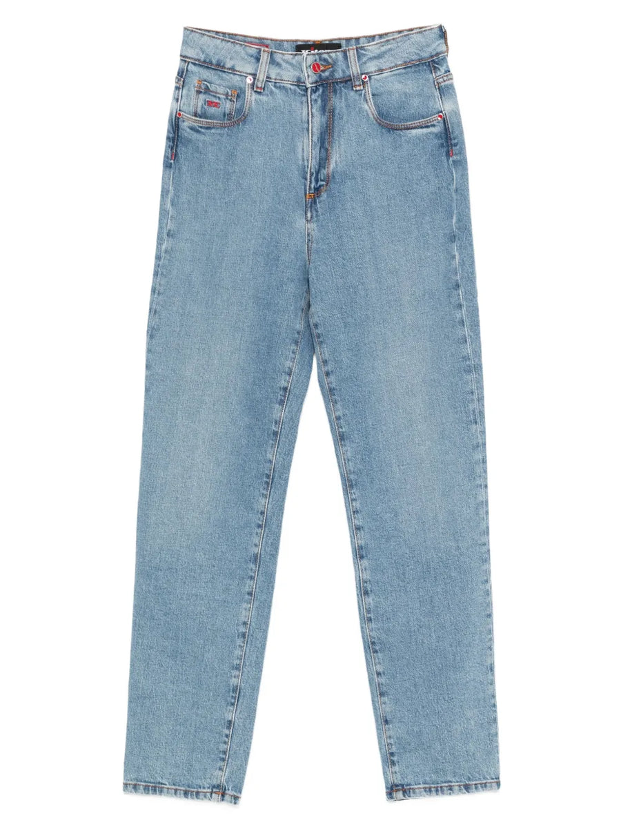 topstitched jeans