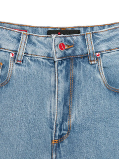 topstitched jeans