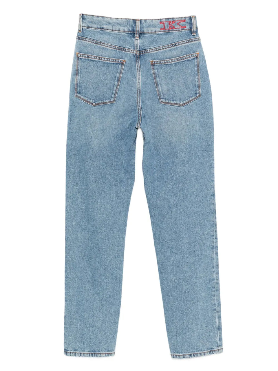 topstitched jeans