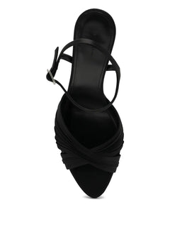 Plissé Dynas heeled sandals