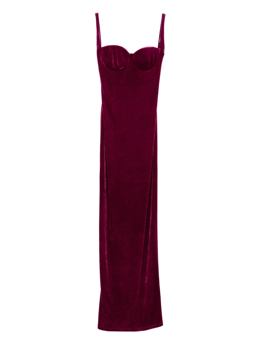 velvet-finish dress