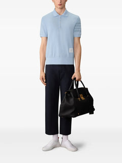 4-bar stripe-detail button-fastening polo shirt