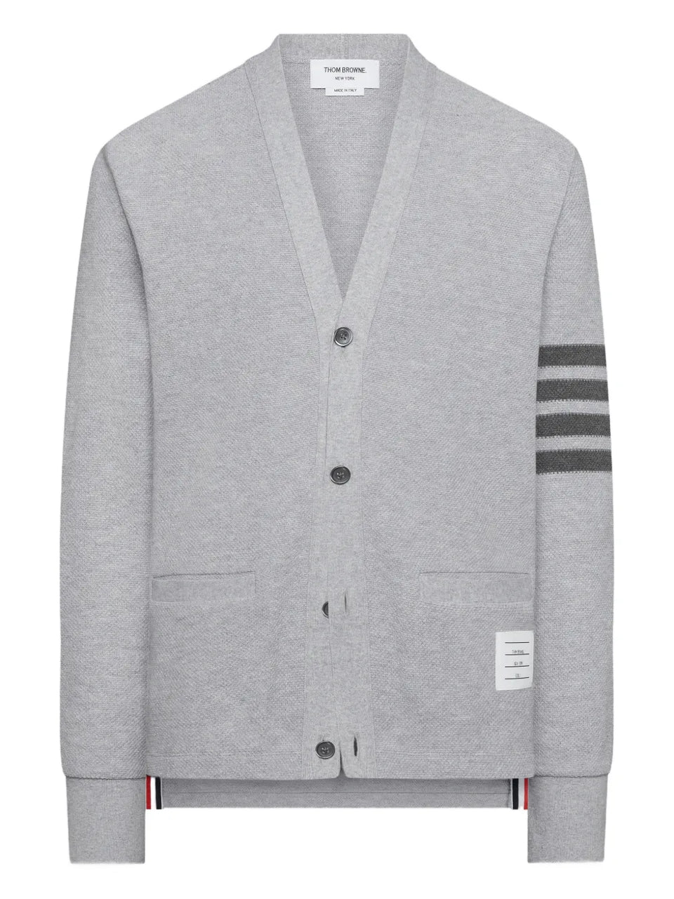 4-Bar textured-pique cardigan