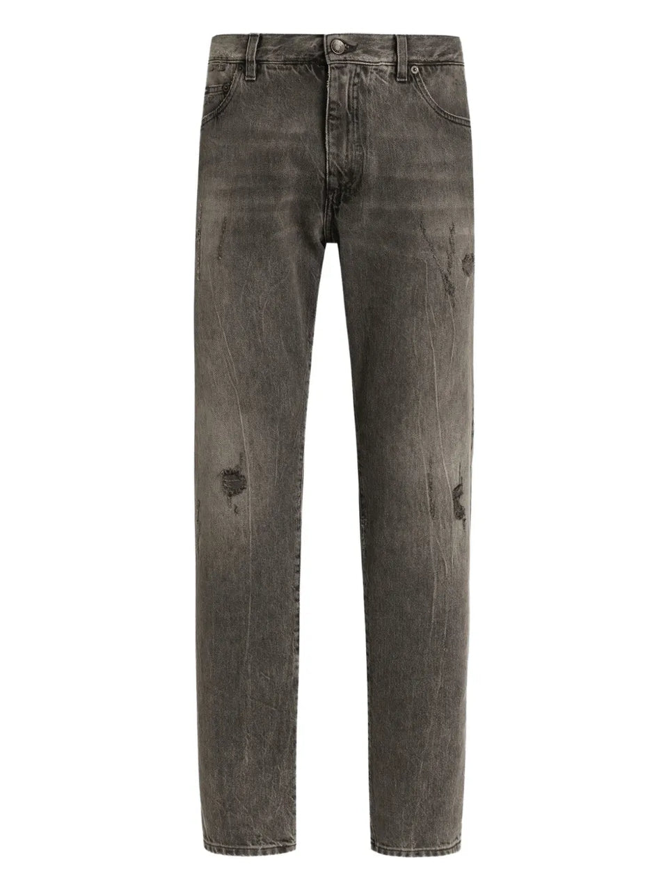 distressed-effect jeans