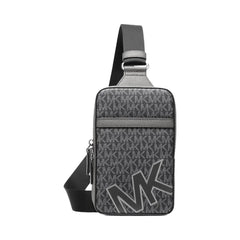 Michael Kors Cooper Medium Signature Logo Sling Pack Gunmetal