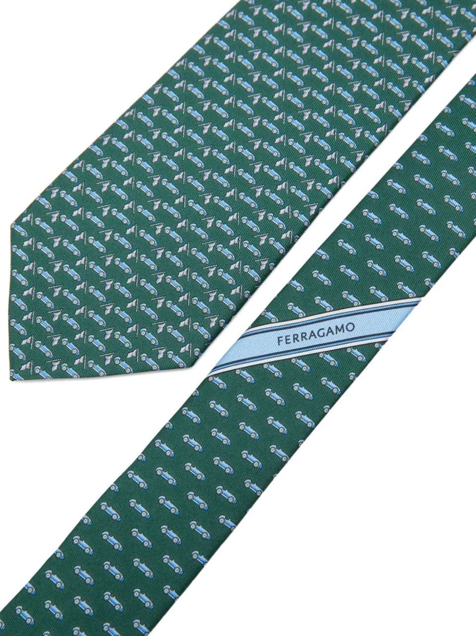 race-print tie